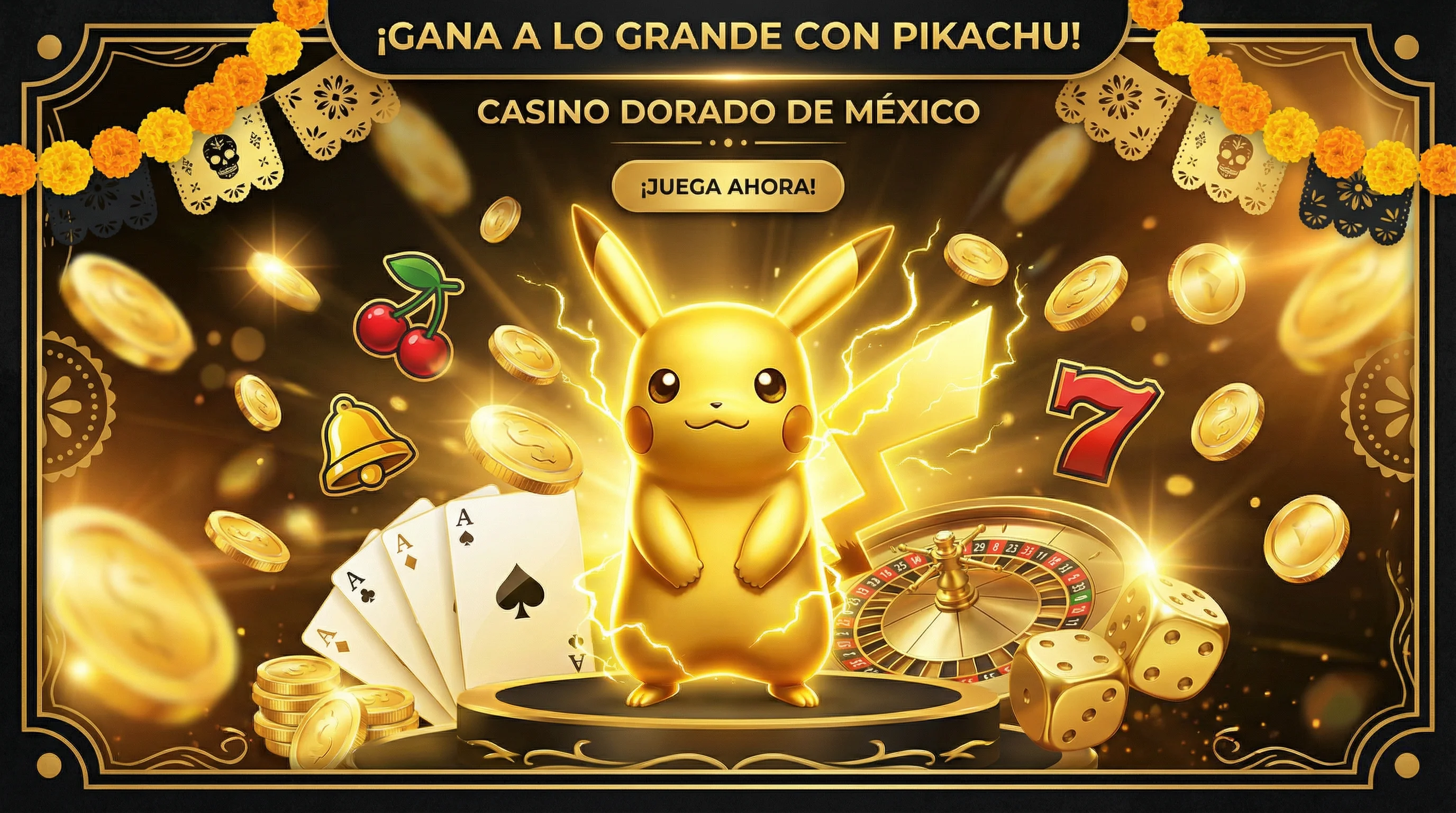 Banner principal de Resultado del Tris con elementos de casino mexicano