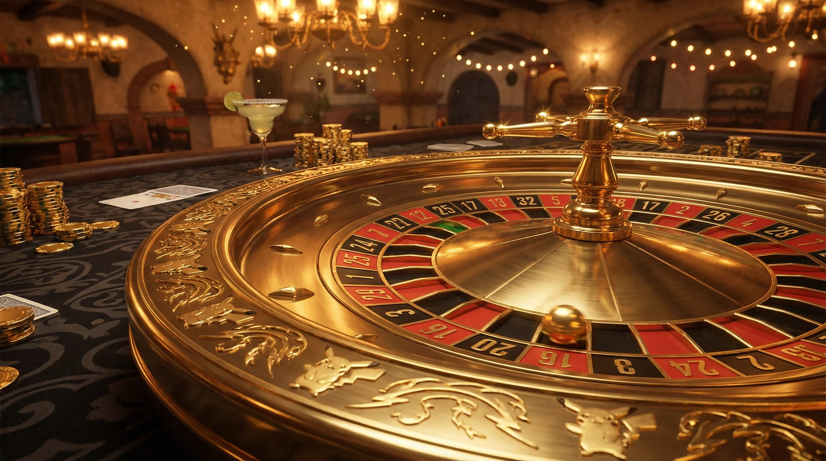 Ruleta dorada premium con diseño elegante